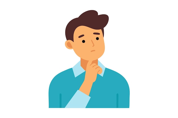 man thinking clipart cartoon style vector illustration on white background