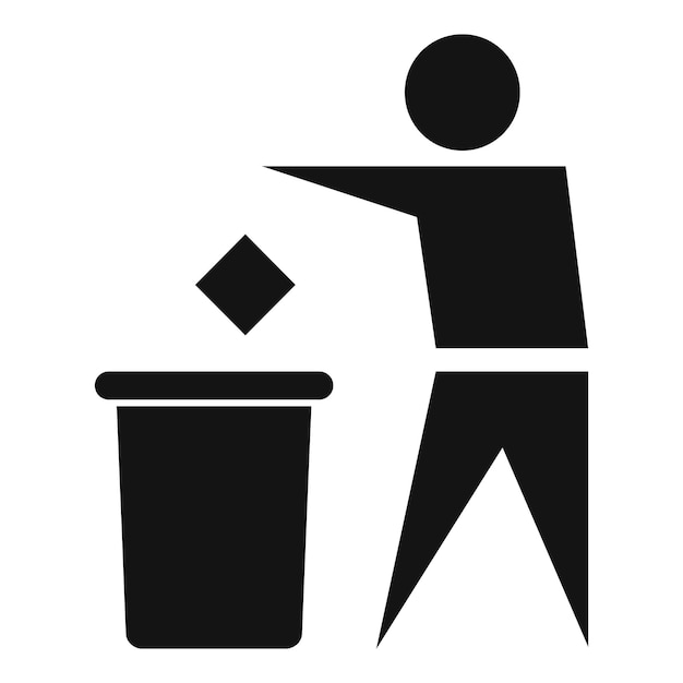 Vector man throw garbage icon simple illustration of man throw garbage vector icon for web design isolated on white background