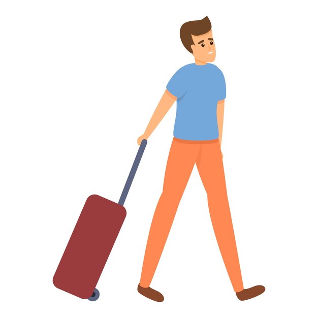 Man travel bag icon Cartoon of Man travel bag vector icon for web design isolated on white background