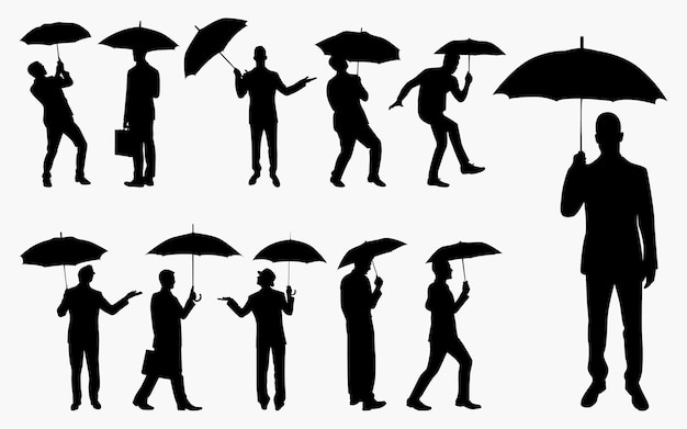 man umbrella silhouette