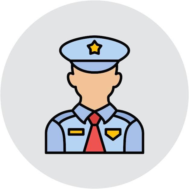 ユニフォームを着た男性警察と書いてある