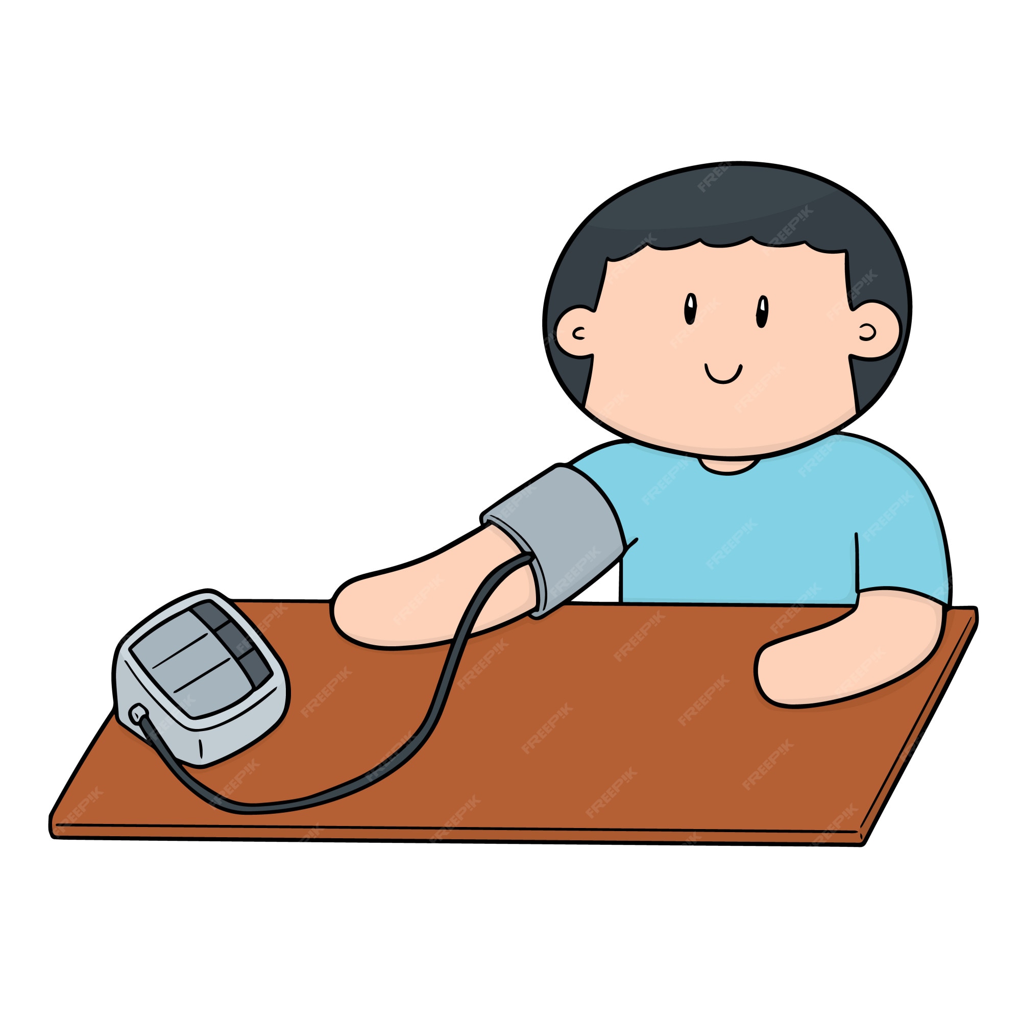 Premium Vector | Man using blood pressure monitor Premium Vector | Man using blood pressure monitor