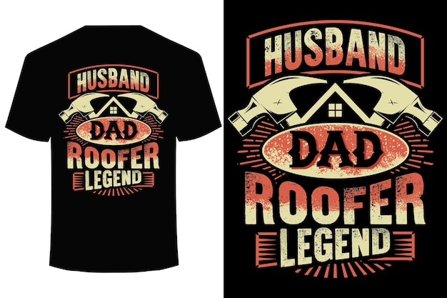 Vector man, vader, roofer, legende, t-shirtontwerp van roofer.