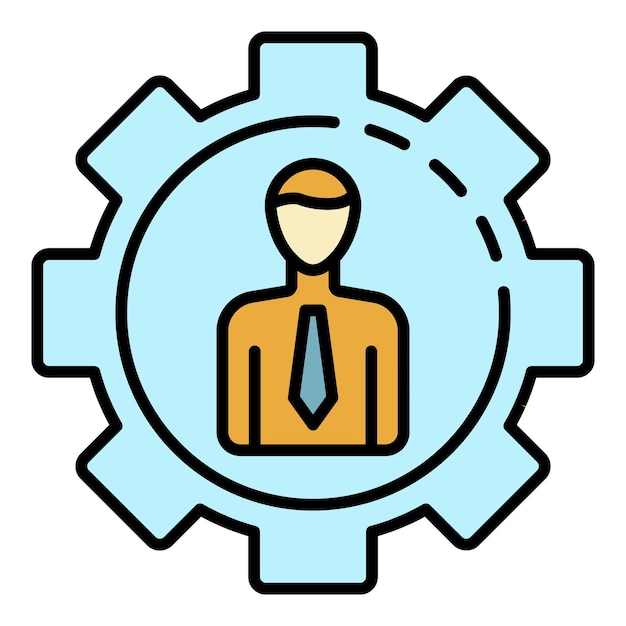 Vector man versnelling corporate pictogram overzicht man versnelling corporate vector pictogram kleur plat geïsoleerd