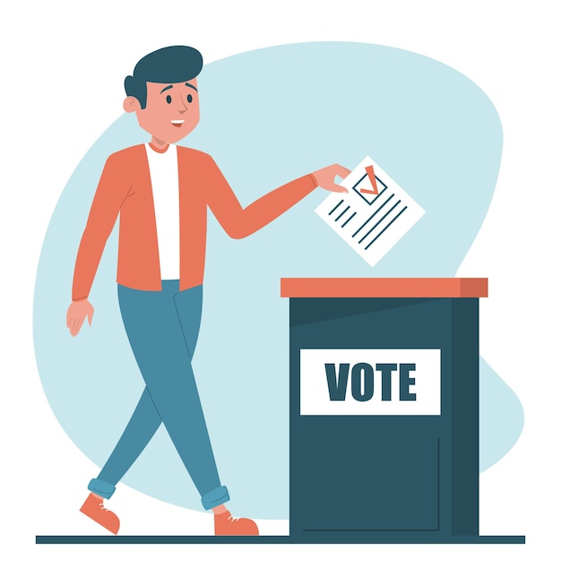 Vector man voting for a president illustration