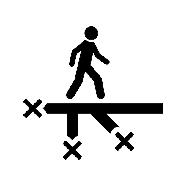 Vector man walking on footbridge icon design