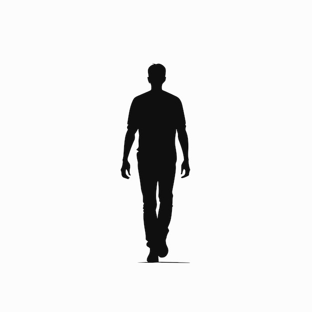 Man walking silhouette flat vector design illustration