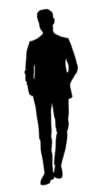 Vettore man walking silhouette with office dress vector image