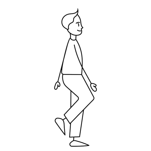 Vector man walking simple figures on a white background