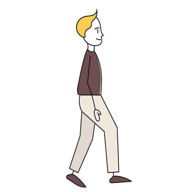 man walking simple stick figure vector