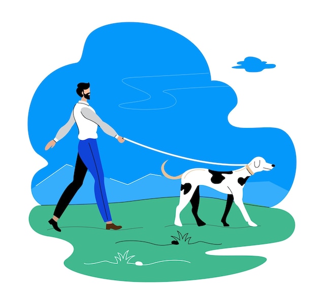 man walking with dog