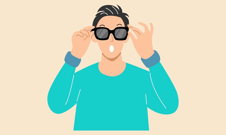 男はサングラスをかける