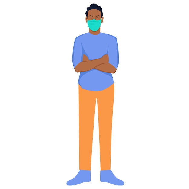 man wearing face mask illustration