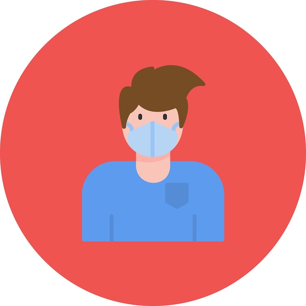 Vector man wearing mask flat illustration