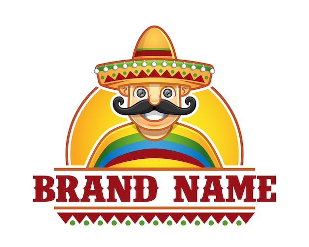 Man wearing sombrero restaurant logo