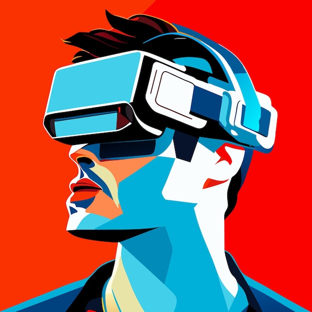 Man wearing vr glasses