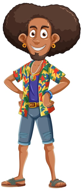 A Man with Afro Hairstyle Vector