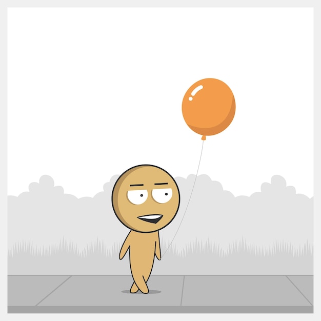 Vector man with a balloon