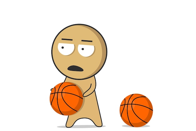 Vector man with a basketball