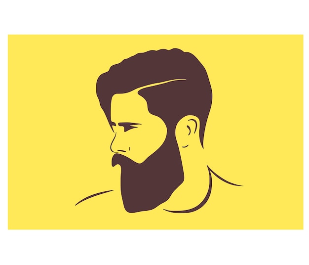 A man with a beard and a beard on a yellow background.