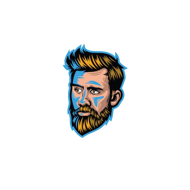 Man with beard in cartoon style