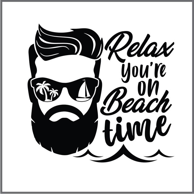 Vector a man with a beard and sunglasses on a white background