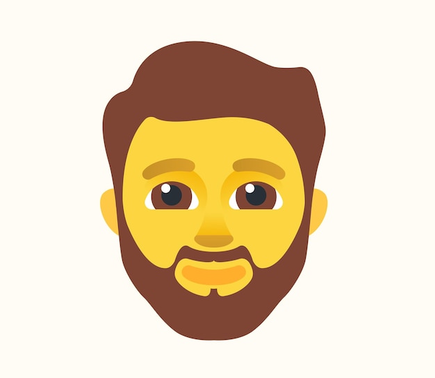 Man with Beard Vector Isolated Character. Man with Beard Icon