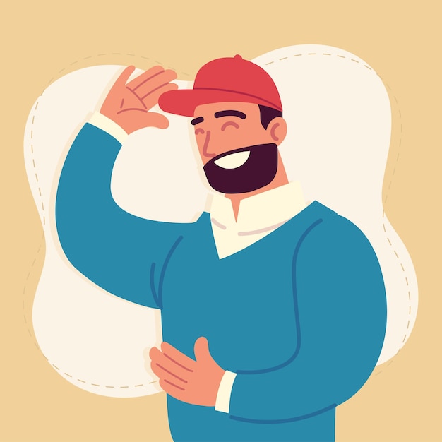 Vector man with beard