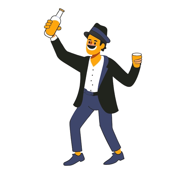 Vector man with beer