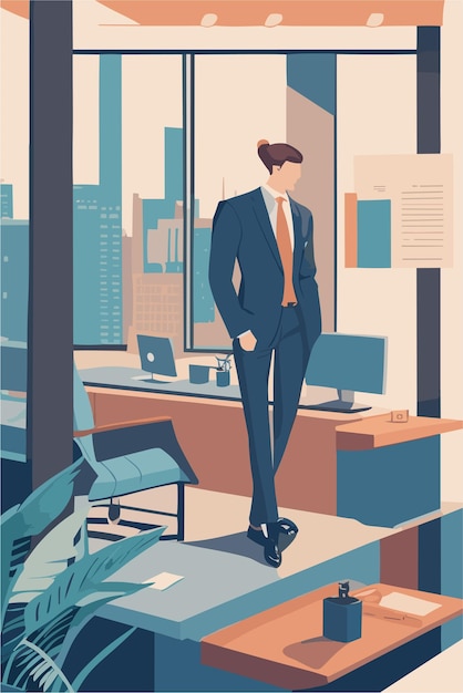 man with business vibe in the inside of the office