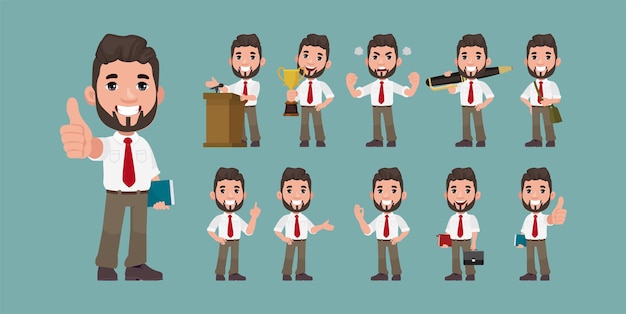 man with different poses vector