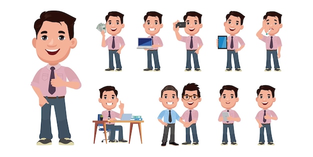 man with different poses vector