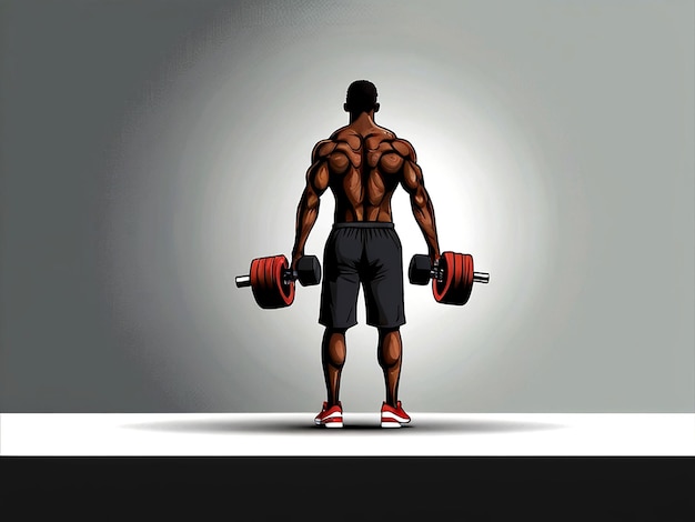 Man with dumbbell