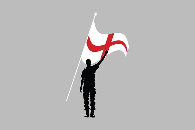 Vector a man with england flag the flag of england england national flag vector illustration england