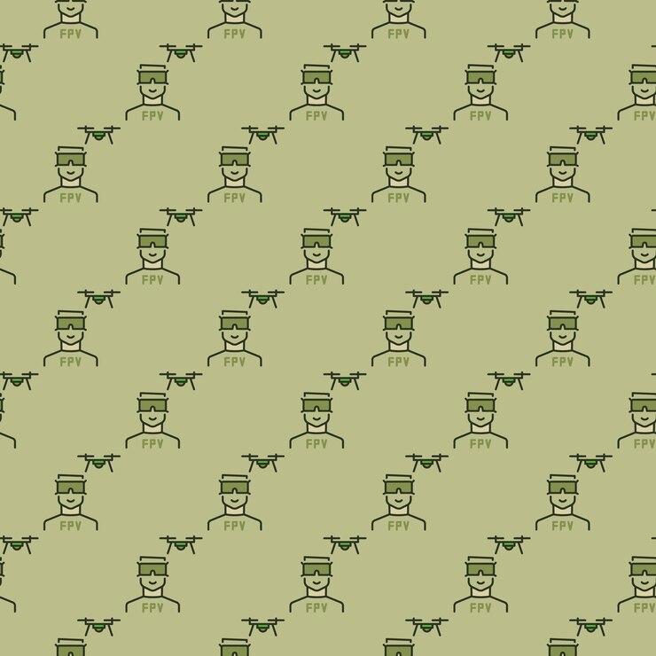 Vector man with fpv drone vector concept colored seamless pattern