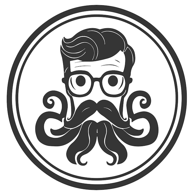 A man with glasses and a beard in a circle