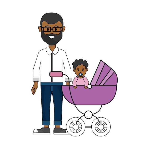 Man with glasses and his baby icon