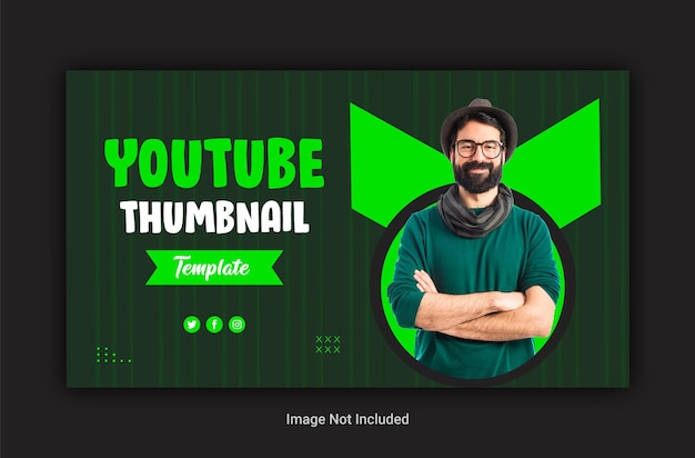 A man with a green shirt and glasses is standing with his arms crossed and the text youtube thumbnail.