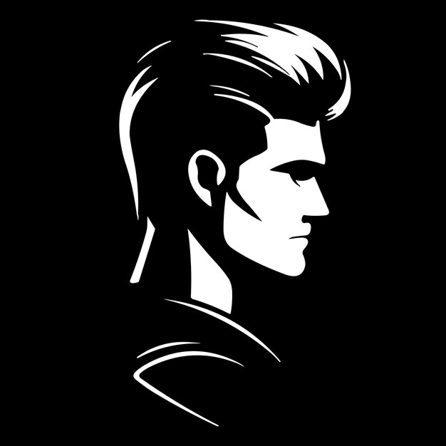 Premium Vector | A man with a haircut on a black background.