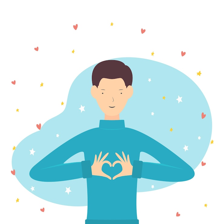वेक्टर man with heart