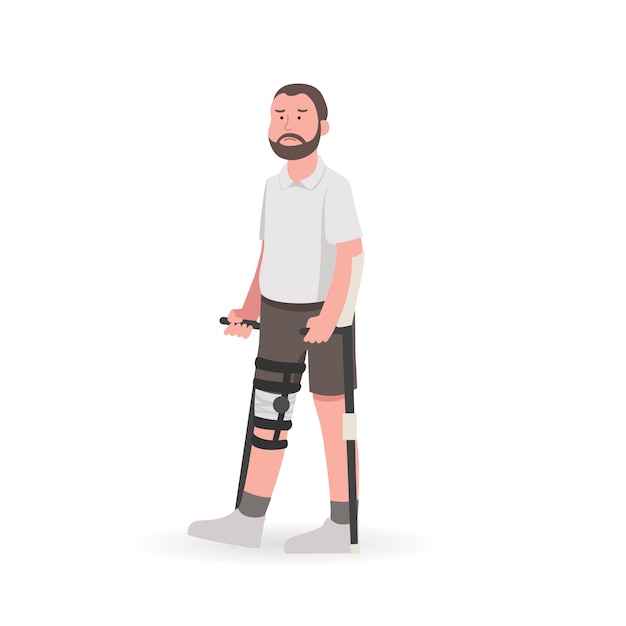 Man With Knee Injury During Rehabilitation