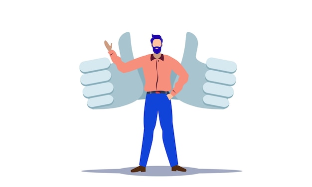 man with like hand wing vector illustration