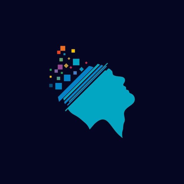 Man with mind logo design vector creative concept