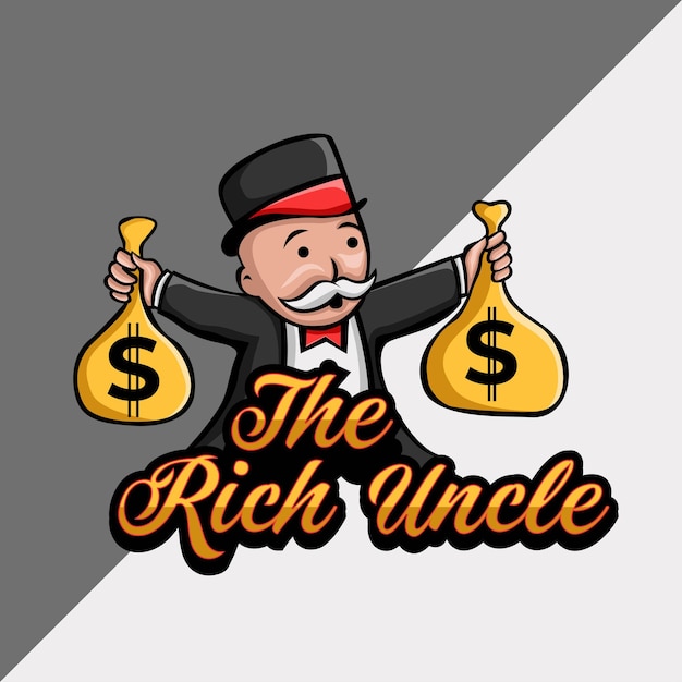 Vector man with money mascot logo perfect for team logo or sticker