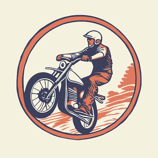 Vector man with motorcycle tshirt design