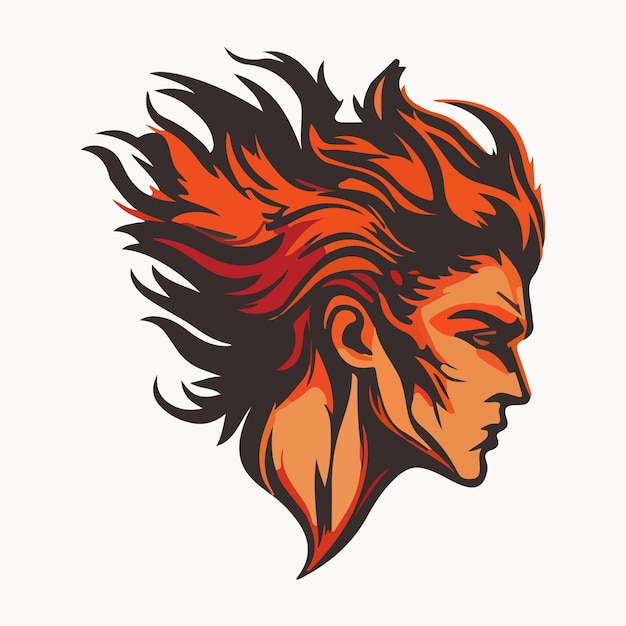 Man with phoenix head mascot esport logo vector illustration with isolated background