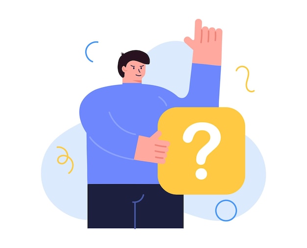 Man with question sign vector illustration concept