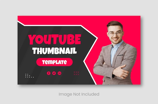 A man with a red and black background and the text youtube thumbnail