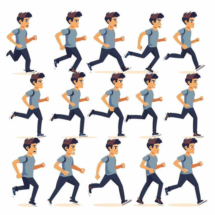 Vector a man with a shirt that says quot no running quot