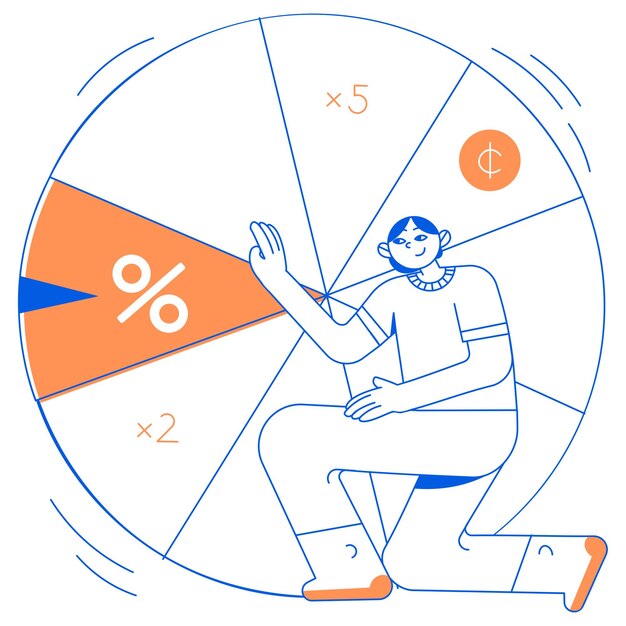 Man with shopping discount wheel